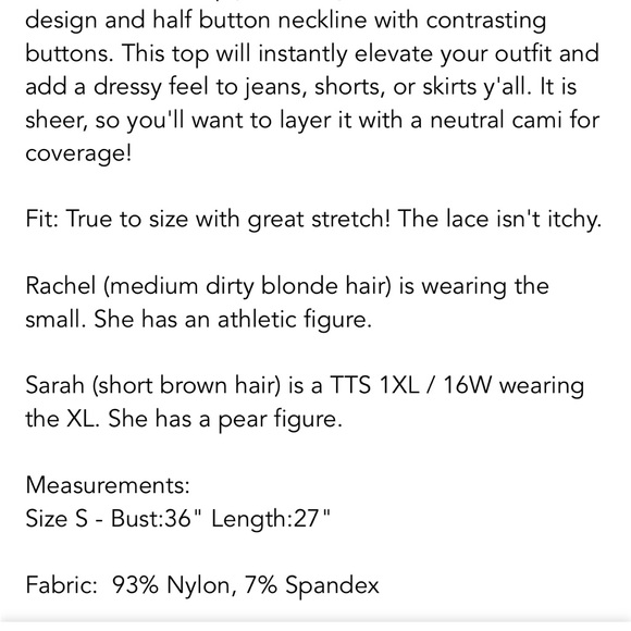 NEW Bibi Oatmeal Floral Long Sleeve Lace Top size small - Picture 7 of 8